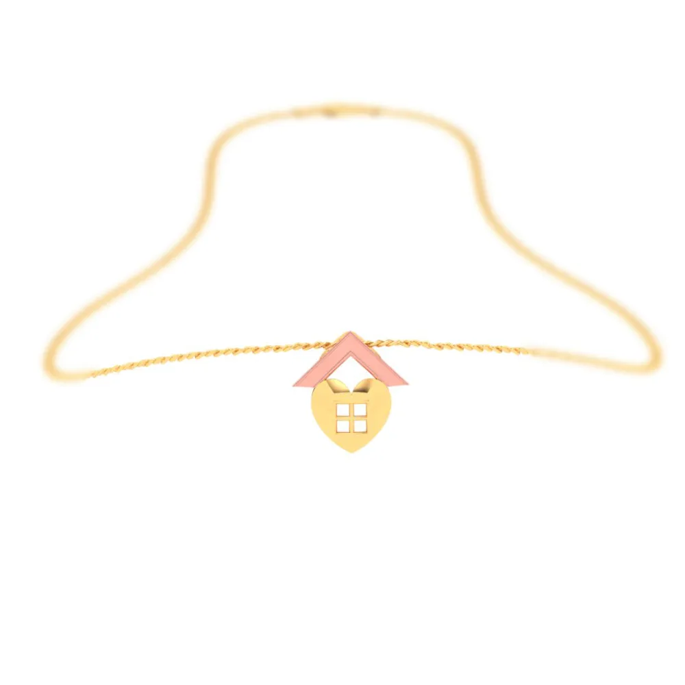 18k  Heart Shaped Unique Gold Pendant With Intricate Design From Online Exclusive