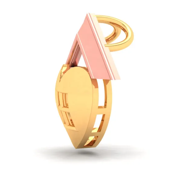 18k  Heart Shaped Unique Gold Pendant With Intricate Design From Online Exclusive
