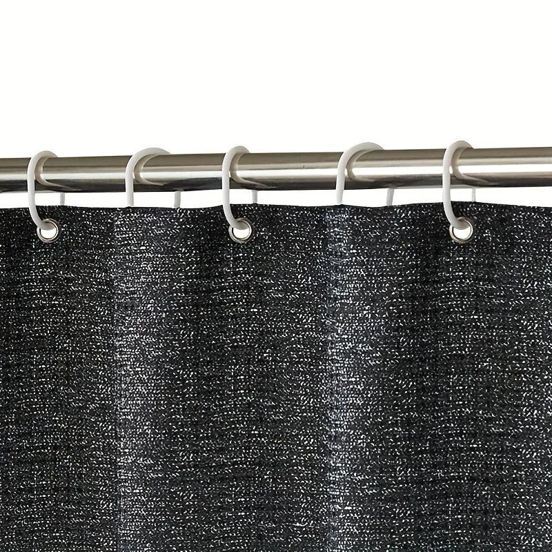 1pc Ombre Stripes Waffle Shower Curtain - Waterproof, Mildew-Resistant & Quick-Drying Design with 12 Hooks for a Stylish, Modern Bathroom Decor