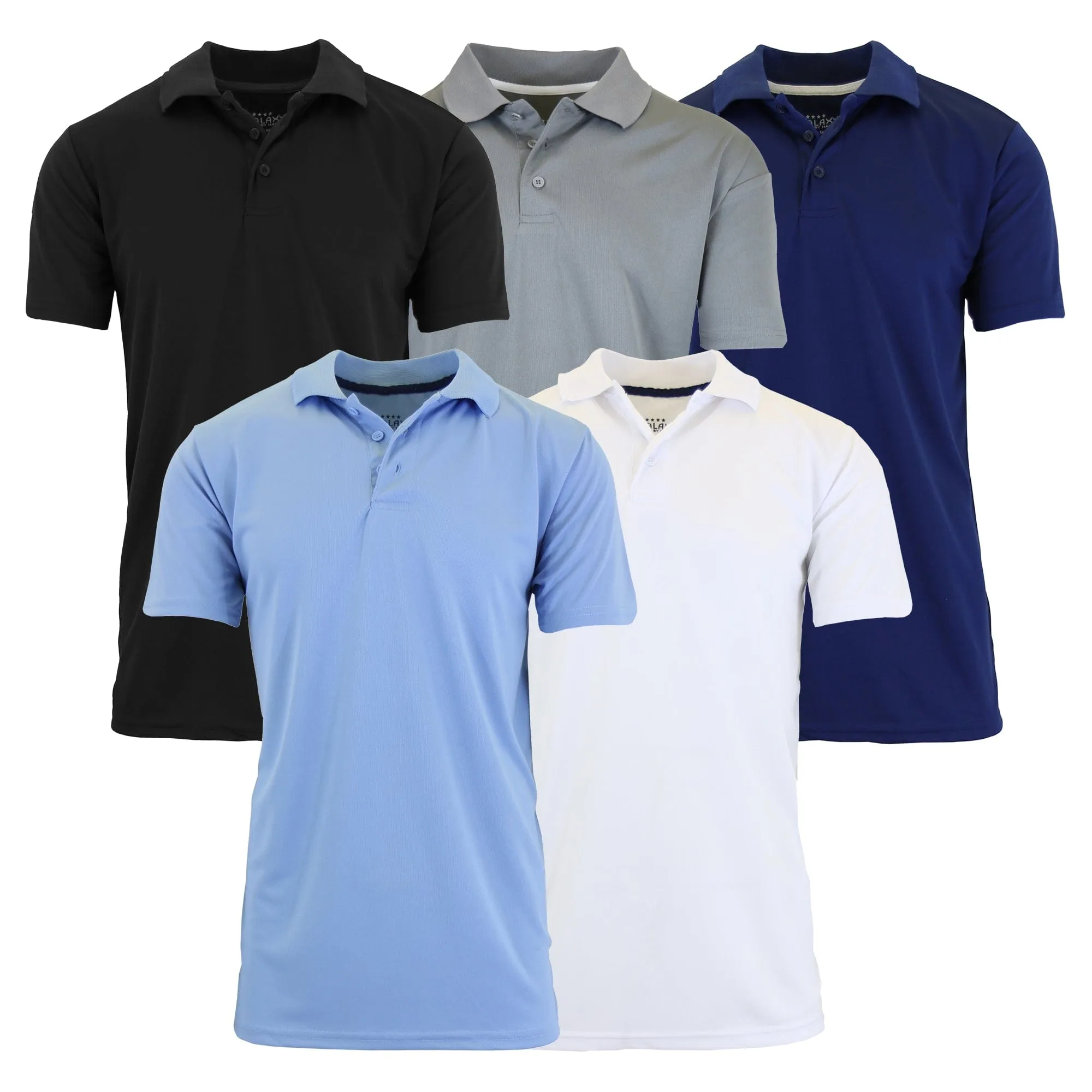 5-Pack Men's Dry Fit Moisture-Wicking Polo Shirt (S-3XL)