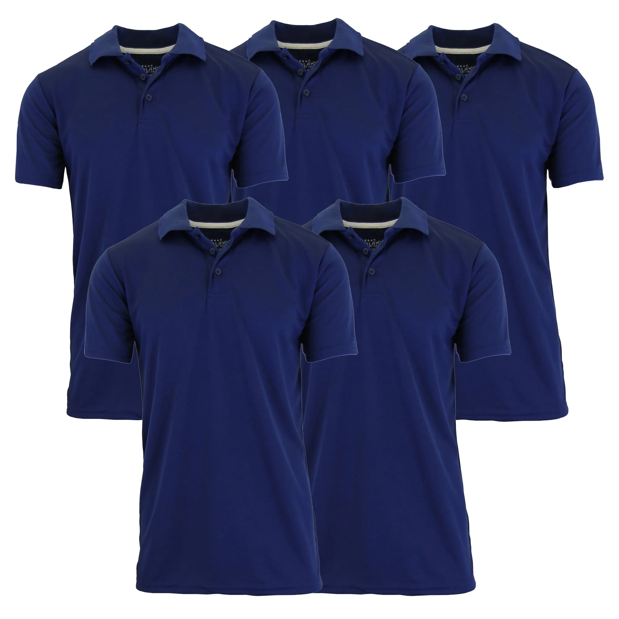 5-Pack Men's Dry Fit Moisture-Wicking Polo Shirt (S-3XL)