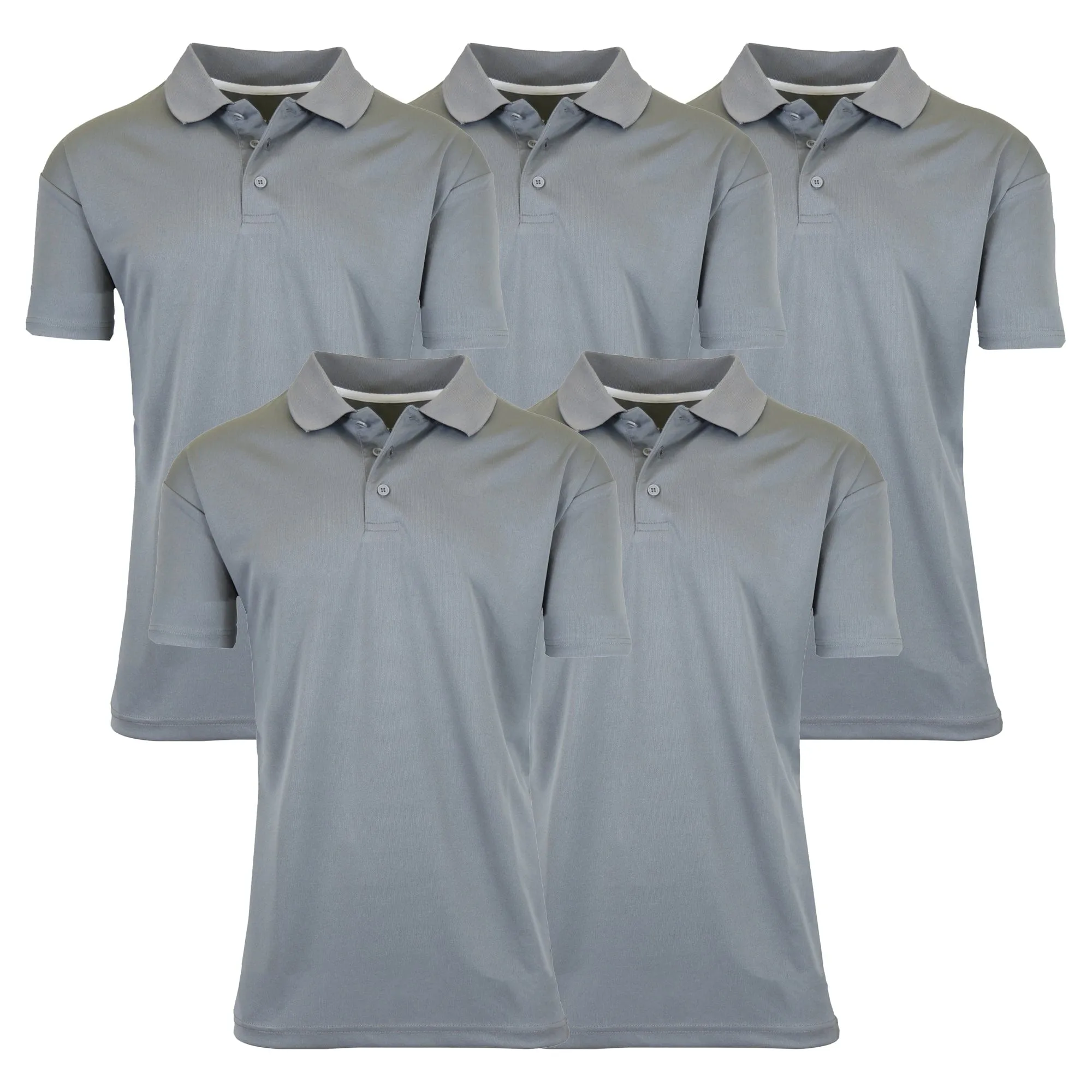 5-Pack Men's Dry Fit Moisture-Wicking Polo Shirt (S-3XL)