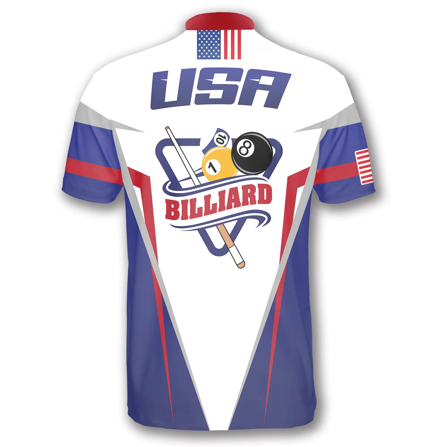 8 Ball USA Custom Billiard Jerseys for Men, Personalized Shirt for Billiard Player, Flag Shirt