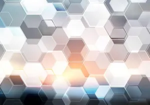 Abstract modern tech hexagon Wall Mural Wallpaper