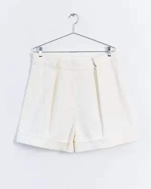 Acne cotton 'sea slubs' turn up shorts, ivory, 10