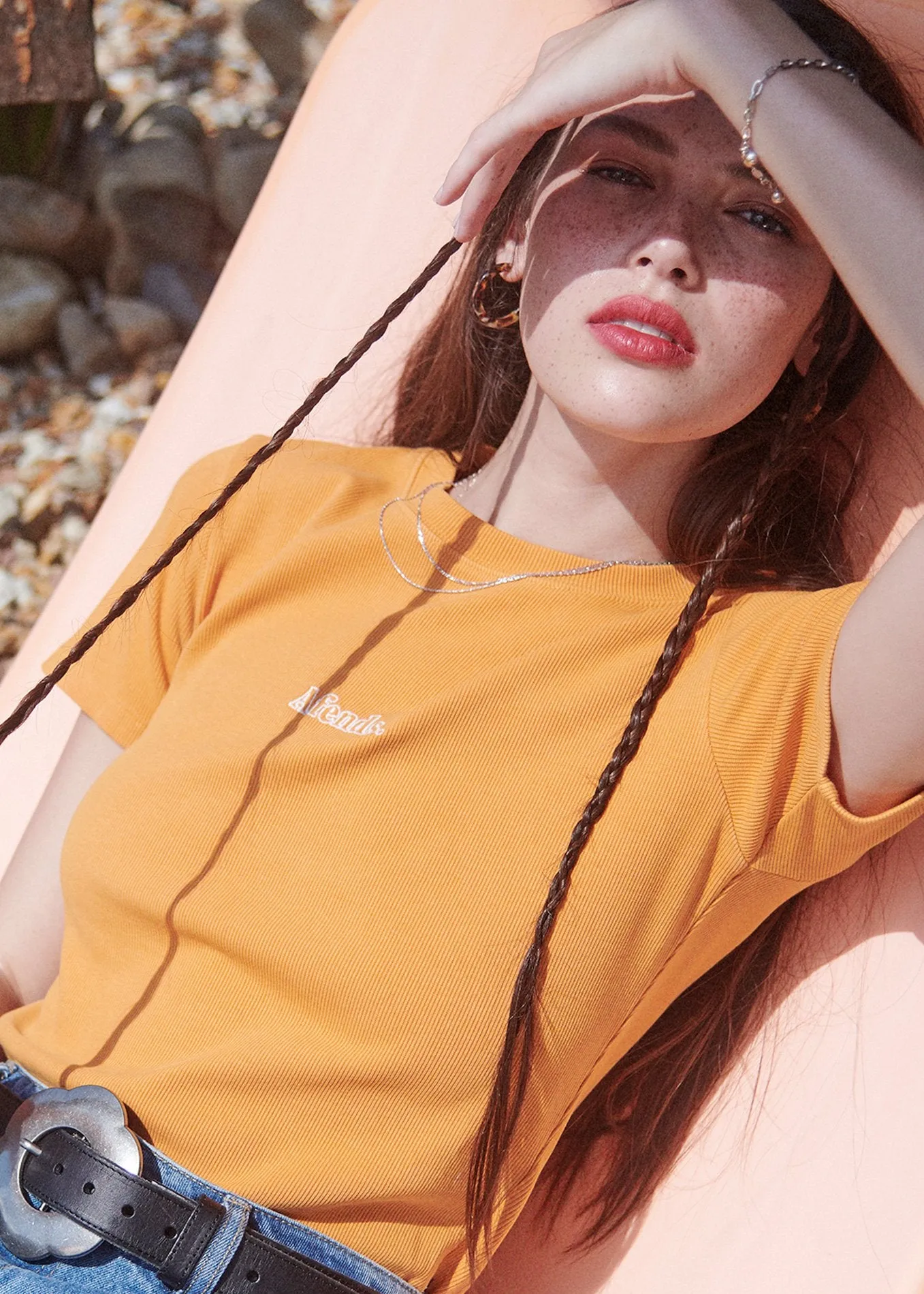 Afends Womens Ruby Returns - Rib Tee - Yam