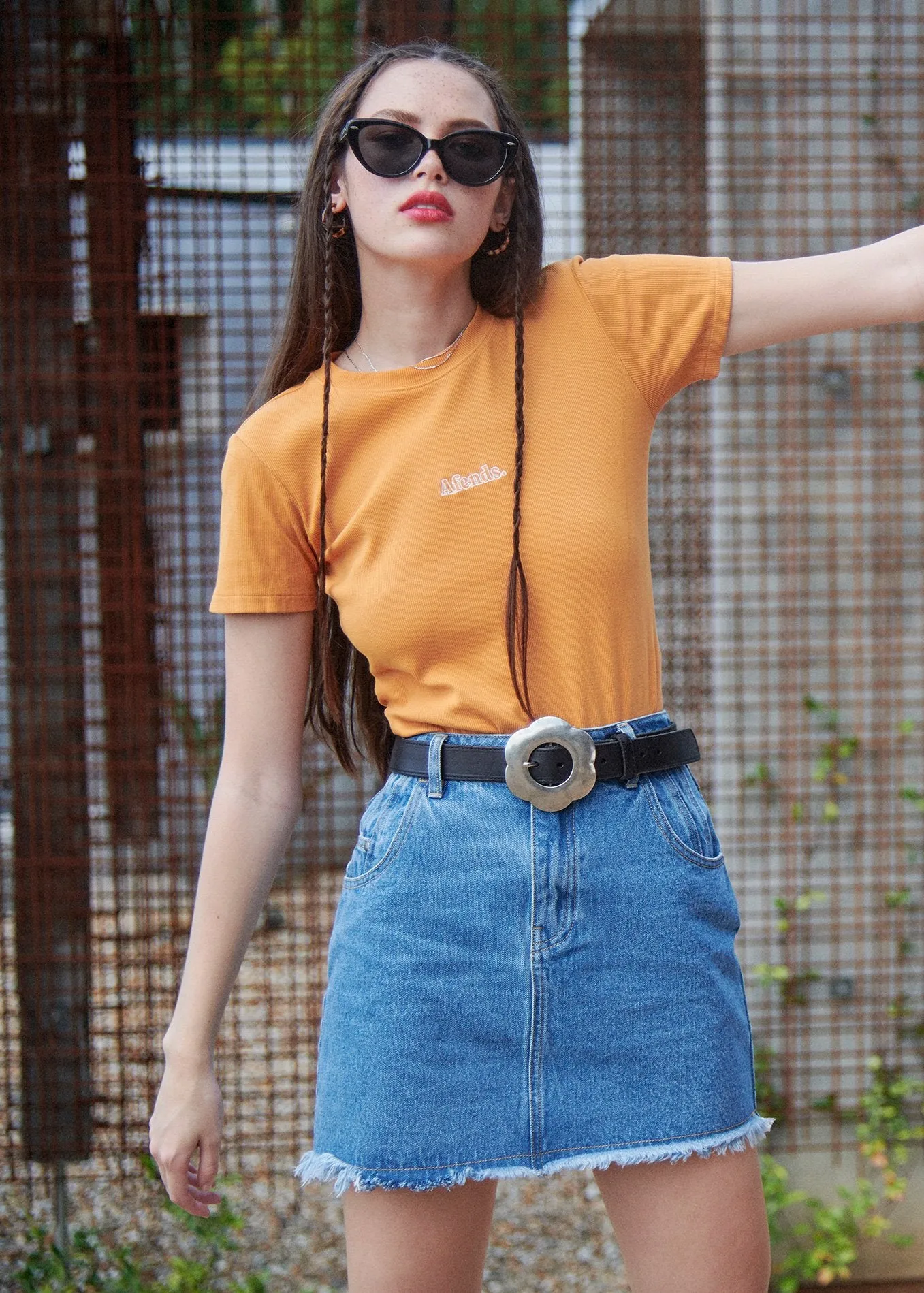 Afends Womens Ruby Returns - Rib Tee - Yam