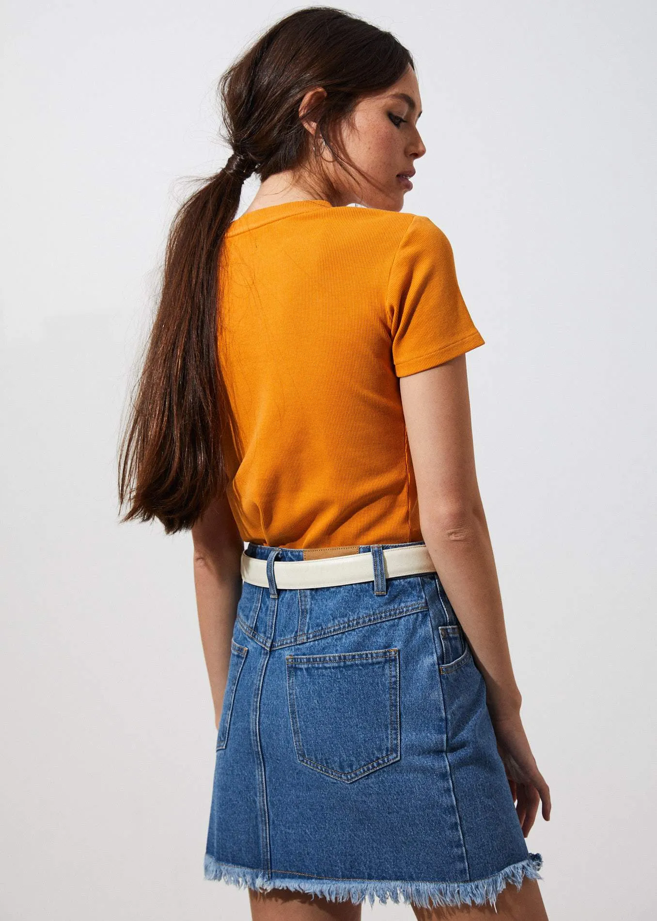 Afends Womens Ruby Returns - Rib Tee - Yam