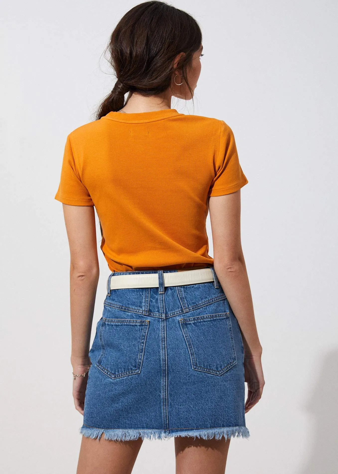 Afends Womens Ruby Returns - Rib Tee - Yam