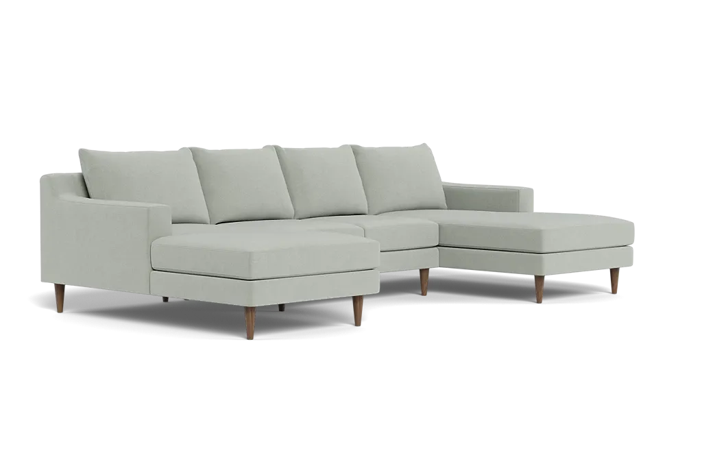 Alex MCM Double Chaise U Sectional Sofa