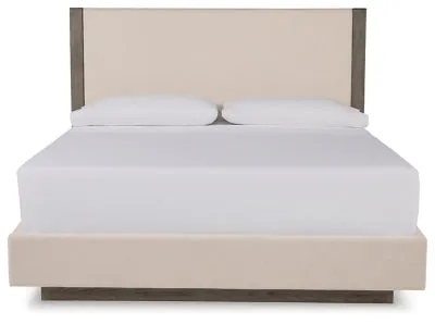 Anibecca King Upholstered Bed with Mirrored Dresser, Chest and 2 Nightstands