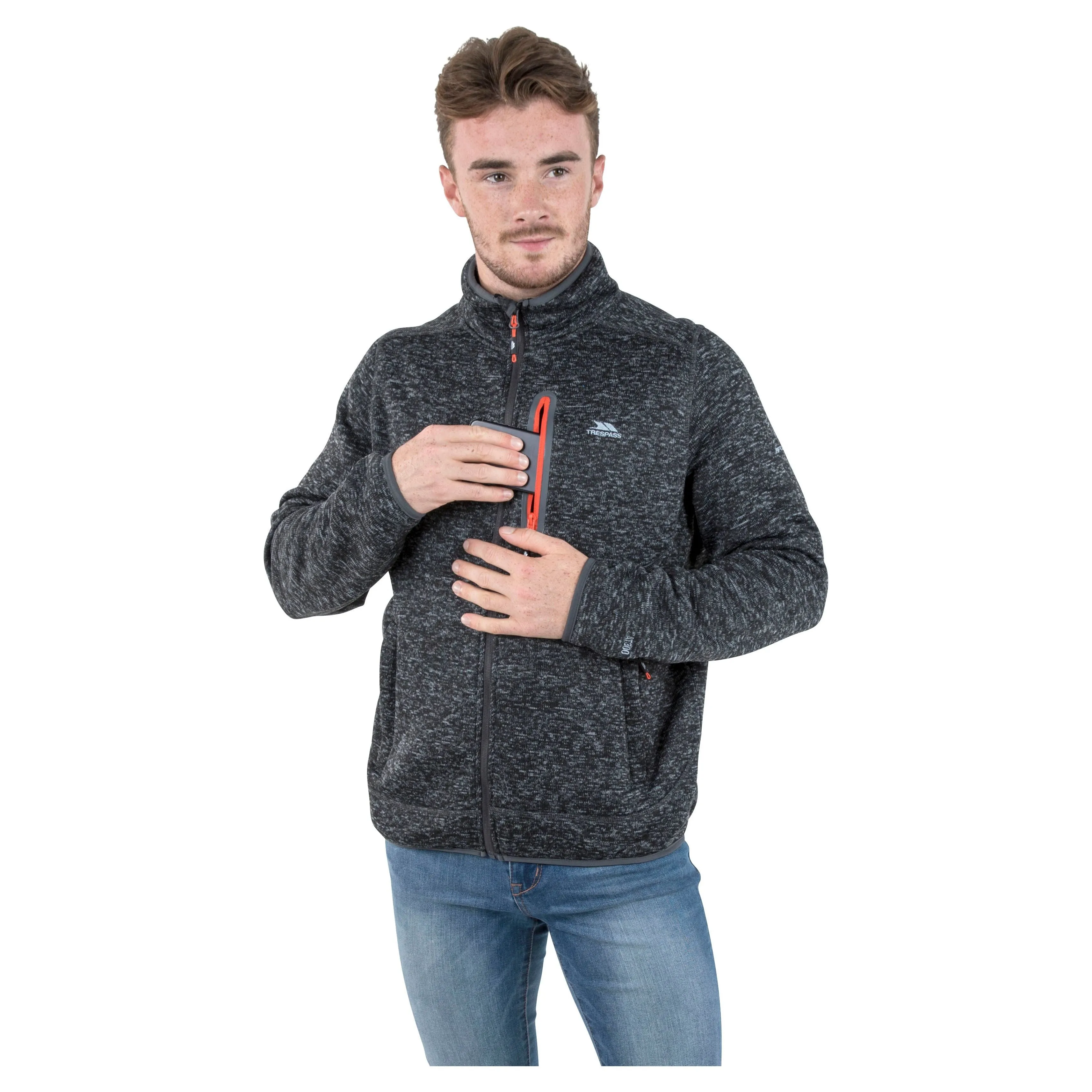 Bingham Men's Fleece Jacket in Black Marl