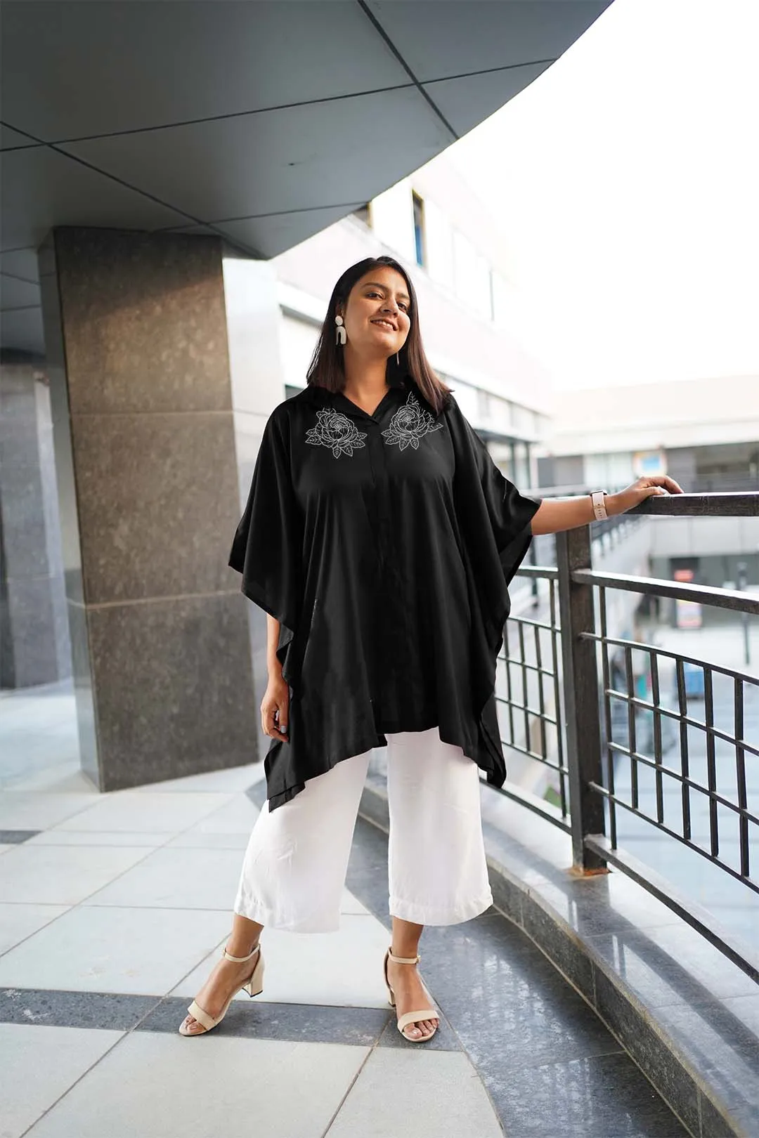 Black Rayon ShirtKurta - RozanaRosa