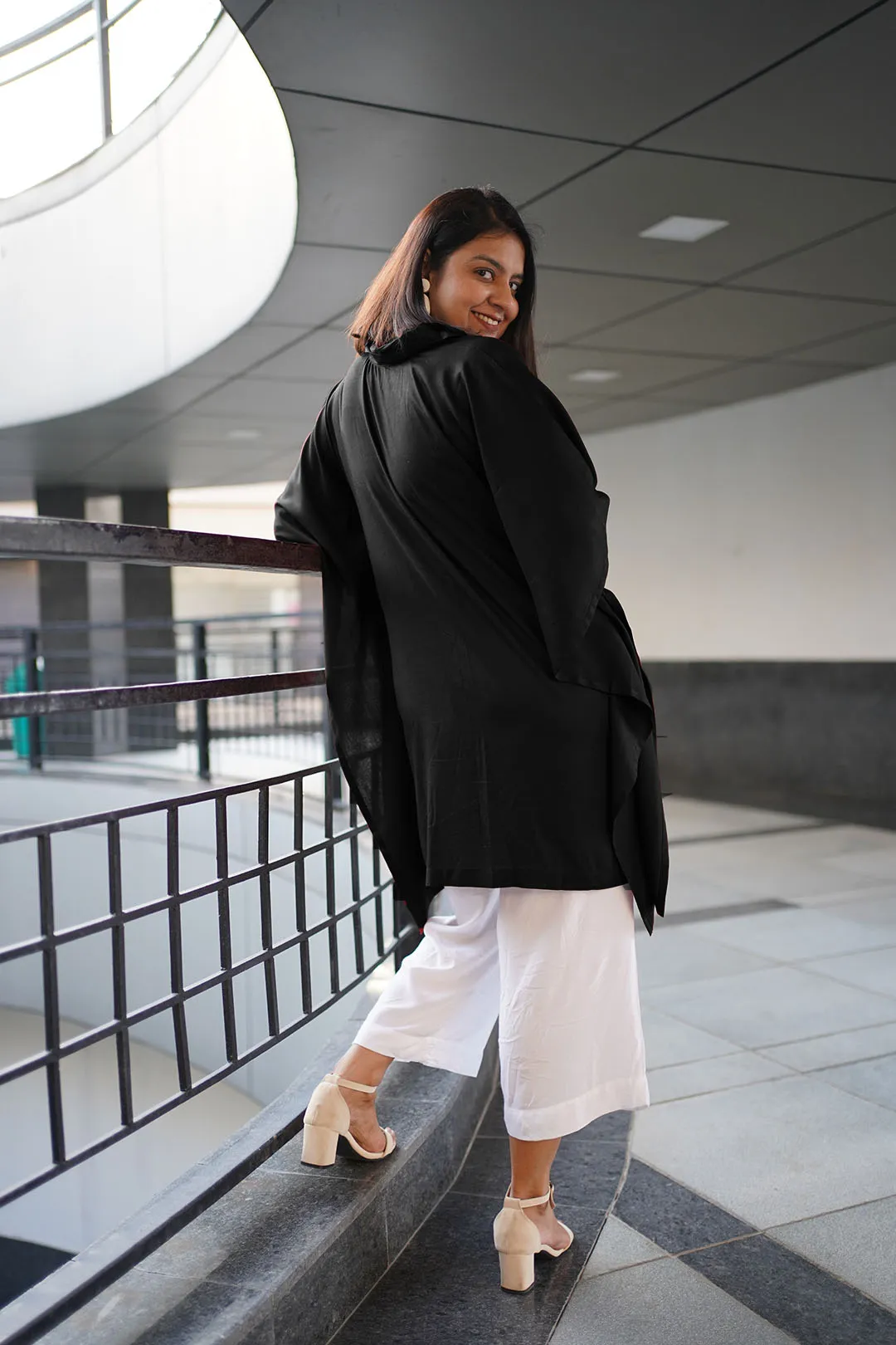 Black Rayon ShirtKurta - RozanaRosa