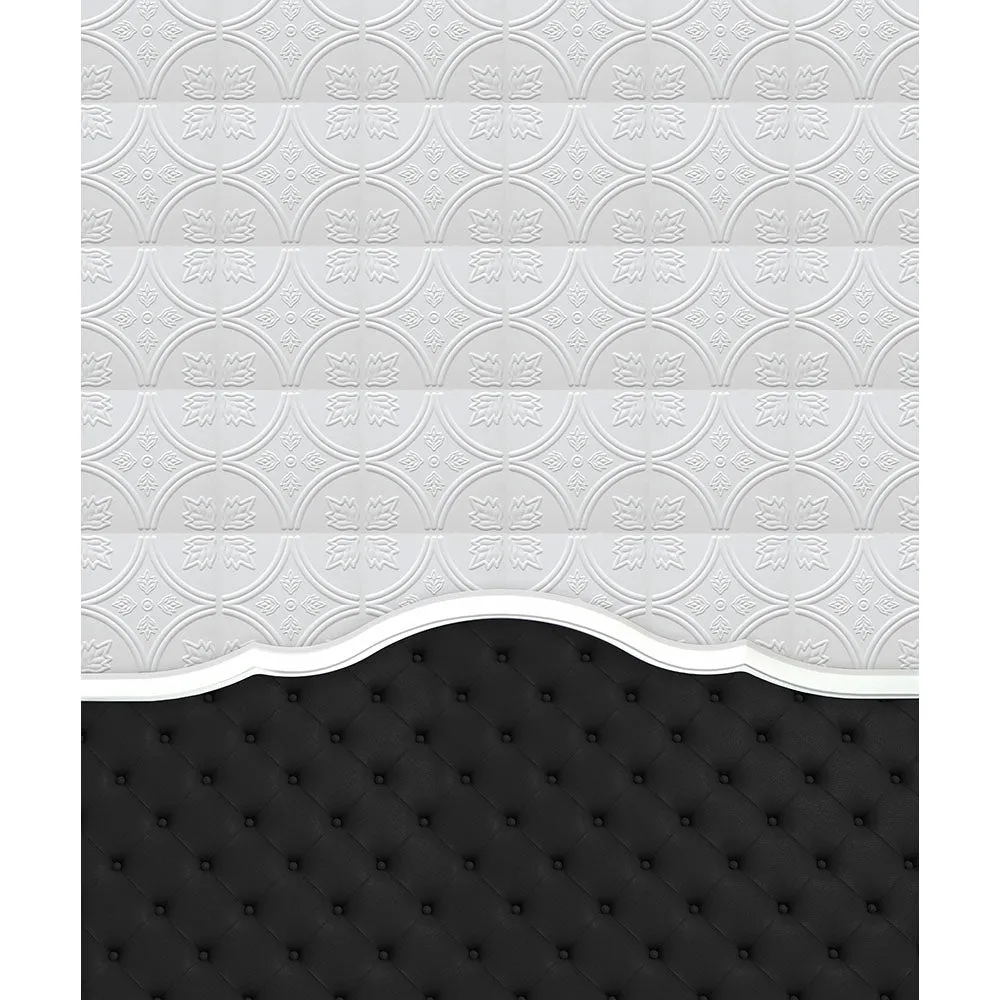 Black Tufted Headboard Printed Backdrop