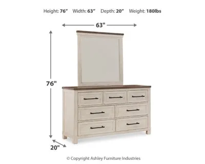 Brewgan King Panel Storage Bed with Mirrored Dresser and Chest