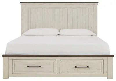 Brewgan King Panel Storage Bed with Mirrored Dresser and Chest