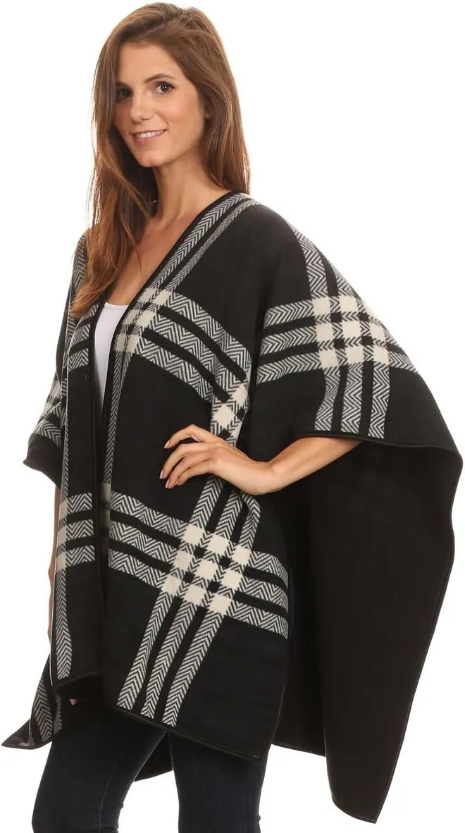BSB LL Blanket Open Front Poncho Ruana Knit Cardigan Sweater Shawl Wrap Many Styles