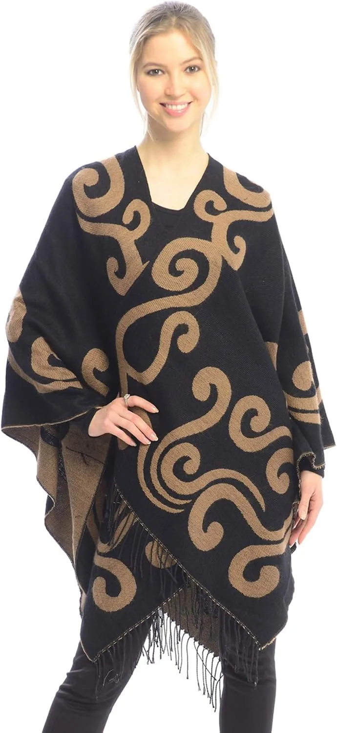 BSB LL Blanket Open Front Poncho Ruana Knit Cardigan Sweater Shawl Wrap Many Styles
