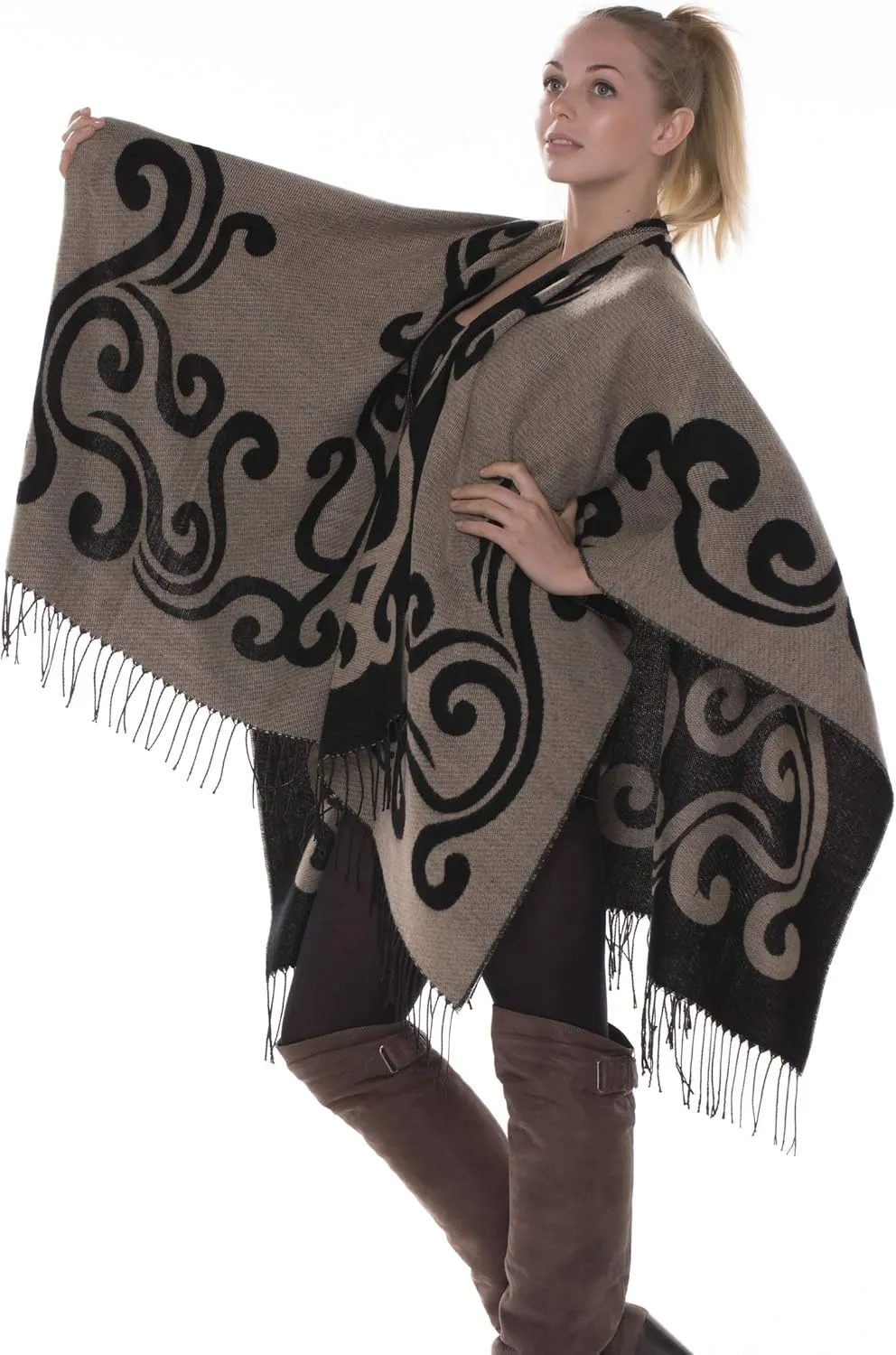 BSB LL Blanket Open Front Poncho Ruana Knit Cardigan Sweater Shawl Wrap Many Styles