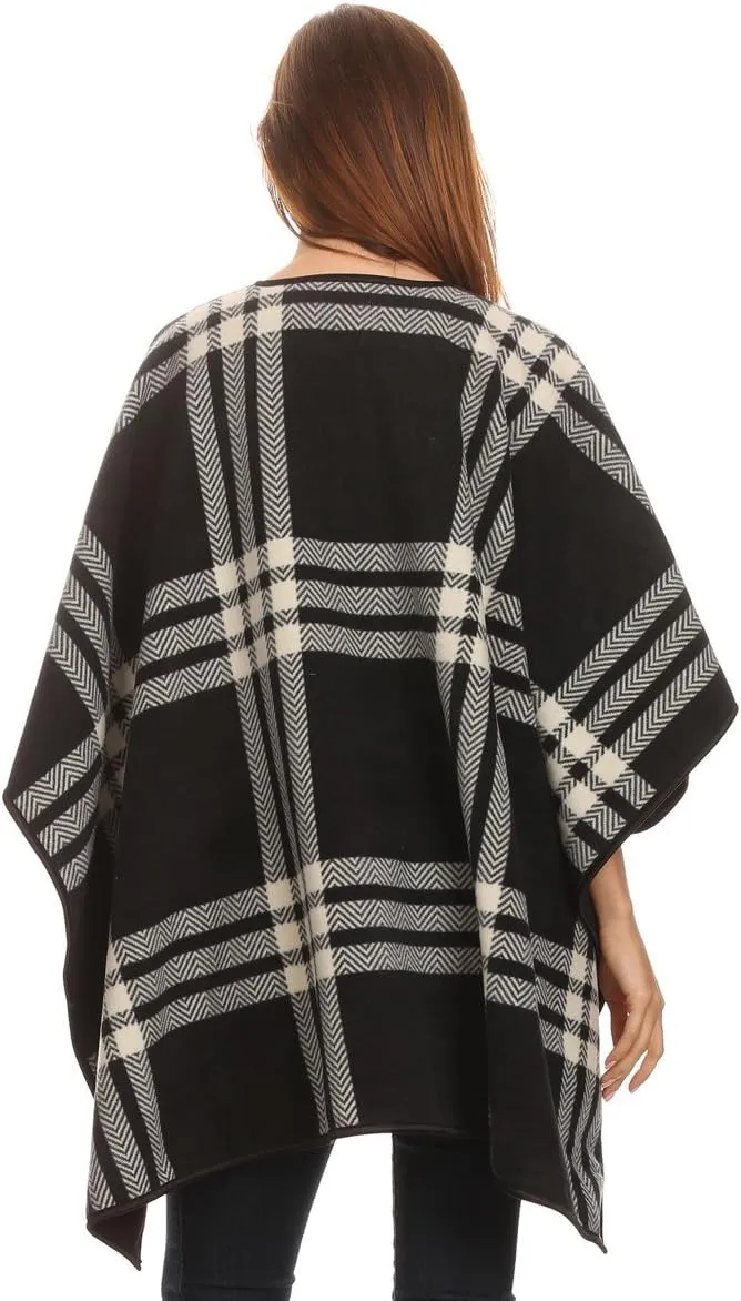 BSB LL Blanket Open Front Poncho Ruana Knit Cardigan Sweater Shawl Wrap Many Styles