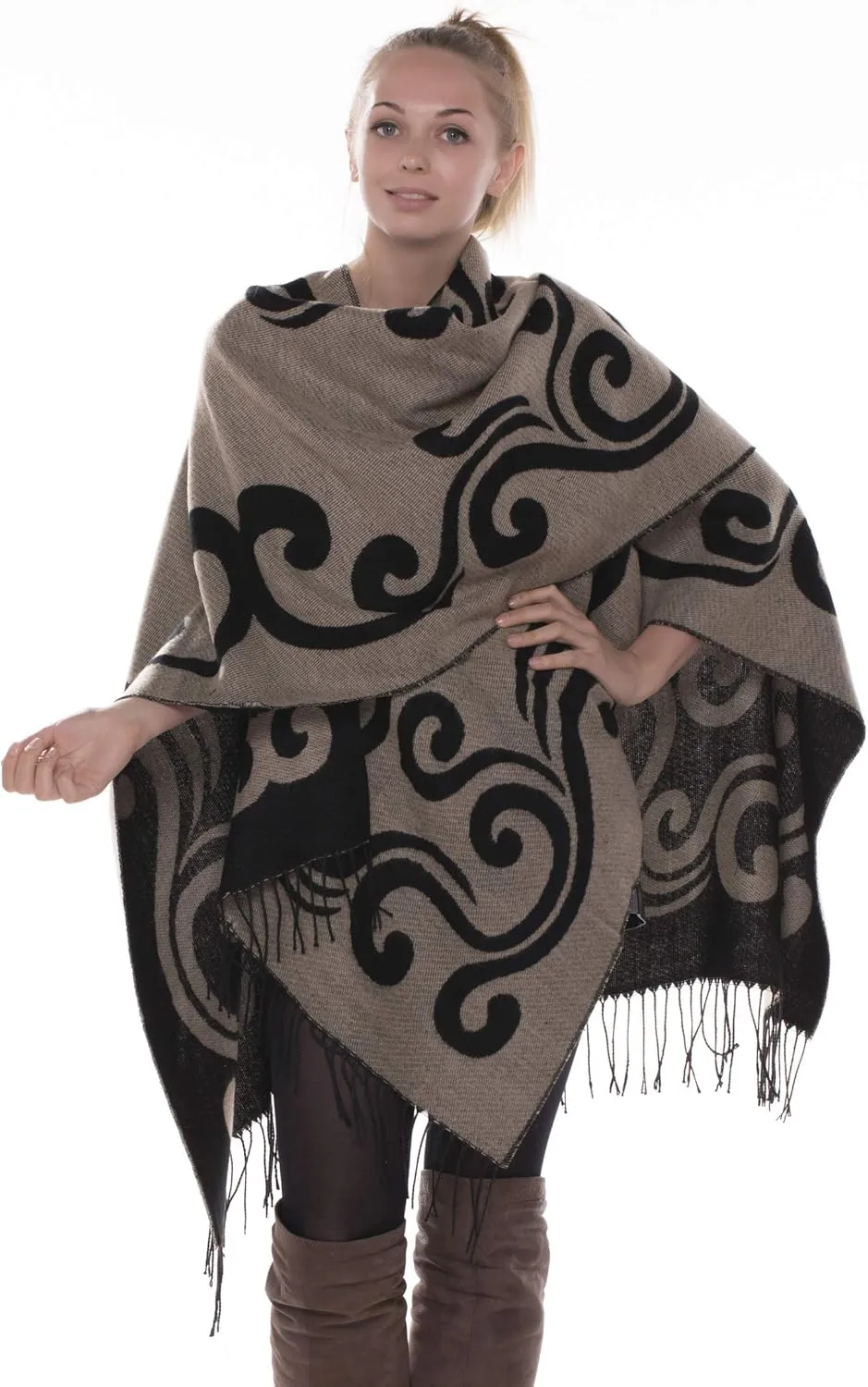BSB LL Blanket Open Front Poncho Ruana Knit Cardigan Sweater Shawl Wrap Many Styles