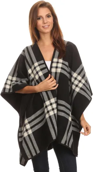 BSB LL Blanket Open Front Poncho Ruana Knit Cardigan Sweater Shawl Wrap Many Styles