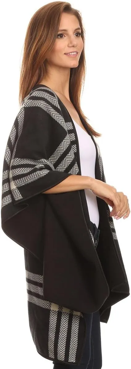 BSB LL Blanket Open Front Poncho Ruana Knit Cardigan Sweater Shawl Wrap Many Styles