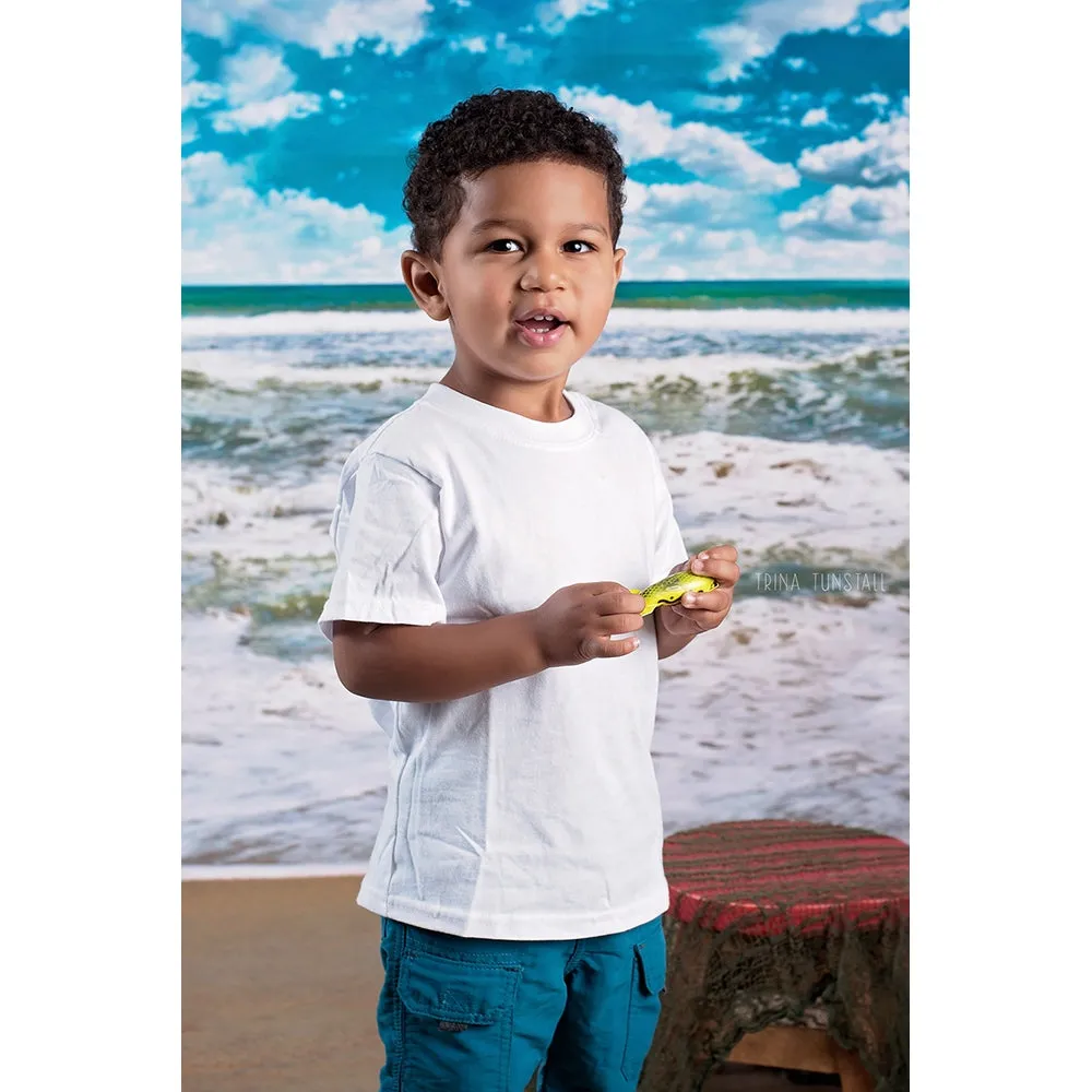 Cloudy Shoreline Printed Backdrop