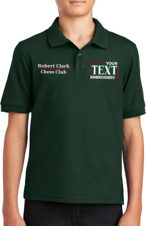 Custom Embroidered Polo Shirts for Youth Personalized Add Your Text Name Design