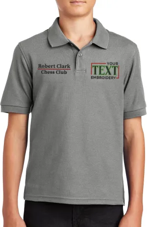 Custom Embroidered Polo Shirts for Youth Personalized Add Your Text Name Design