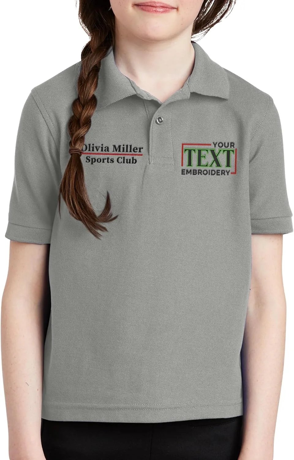 Custom Embroidered Polo Shirts for Youth Personalized Add Your Text Name Design