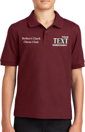 Custom Embroidered Polo Shirts for Youth Personalized Add Your Text Name Design