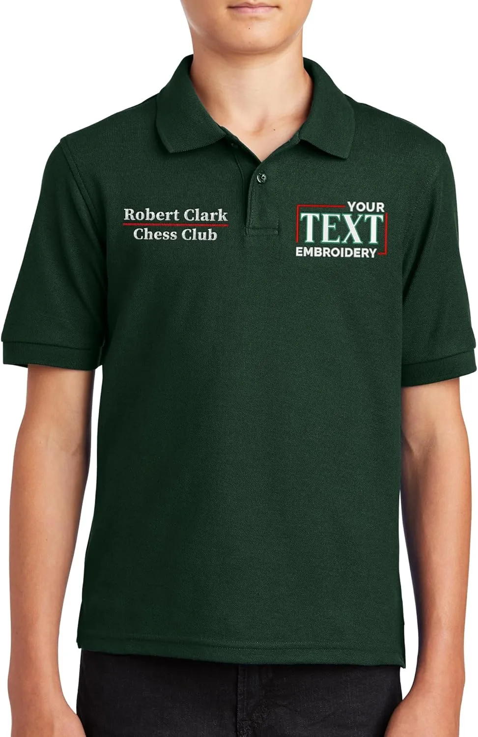 Custom Embroidered Polo Shirts for Youth Personalized Add Your Text Name Design