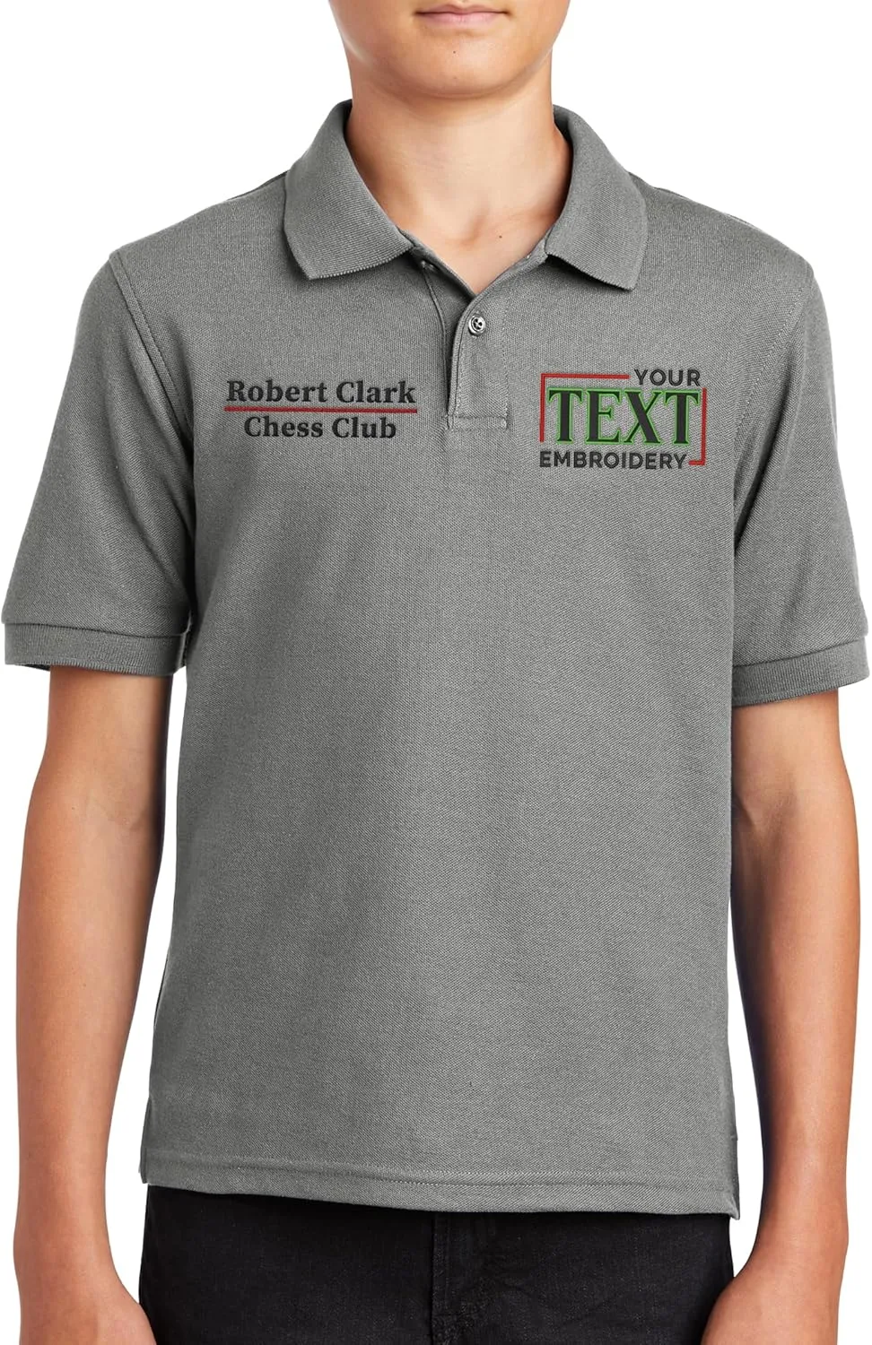 Custom Embroidered Polo Shirts for Youth Personalized Add Your Text Name Design
