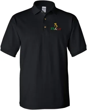 Custom Polo Shirts for Men Italy Italian Map Embroidery Short Sleeves Golf Tees
