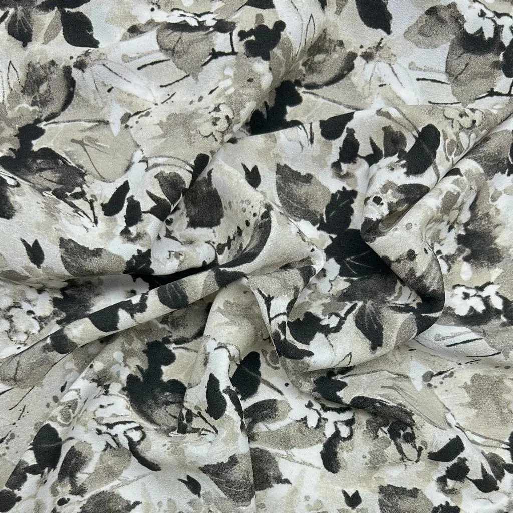 Faded Meadow Polyester Crepe Fabric
