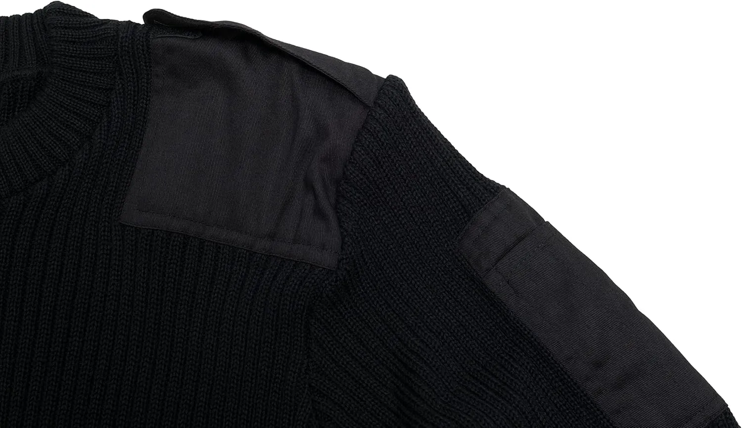 Flanders Fields Natural Wool British Commando Sweater | Military Sweaters for Men | Tactical Sweater with Shoulder Patches