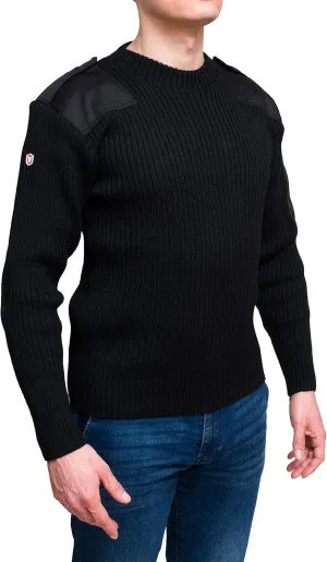 Flanders Fields Natural Wool British Commando Sweater | Military Sweaters for Men | Tactical Sweater with Shoulder Patches