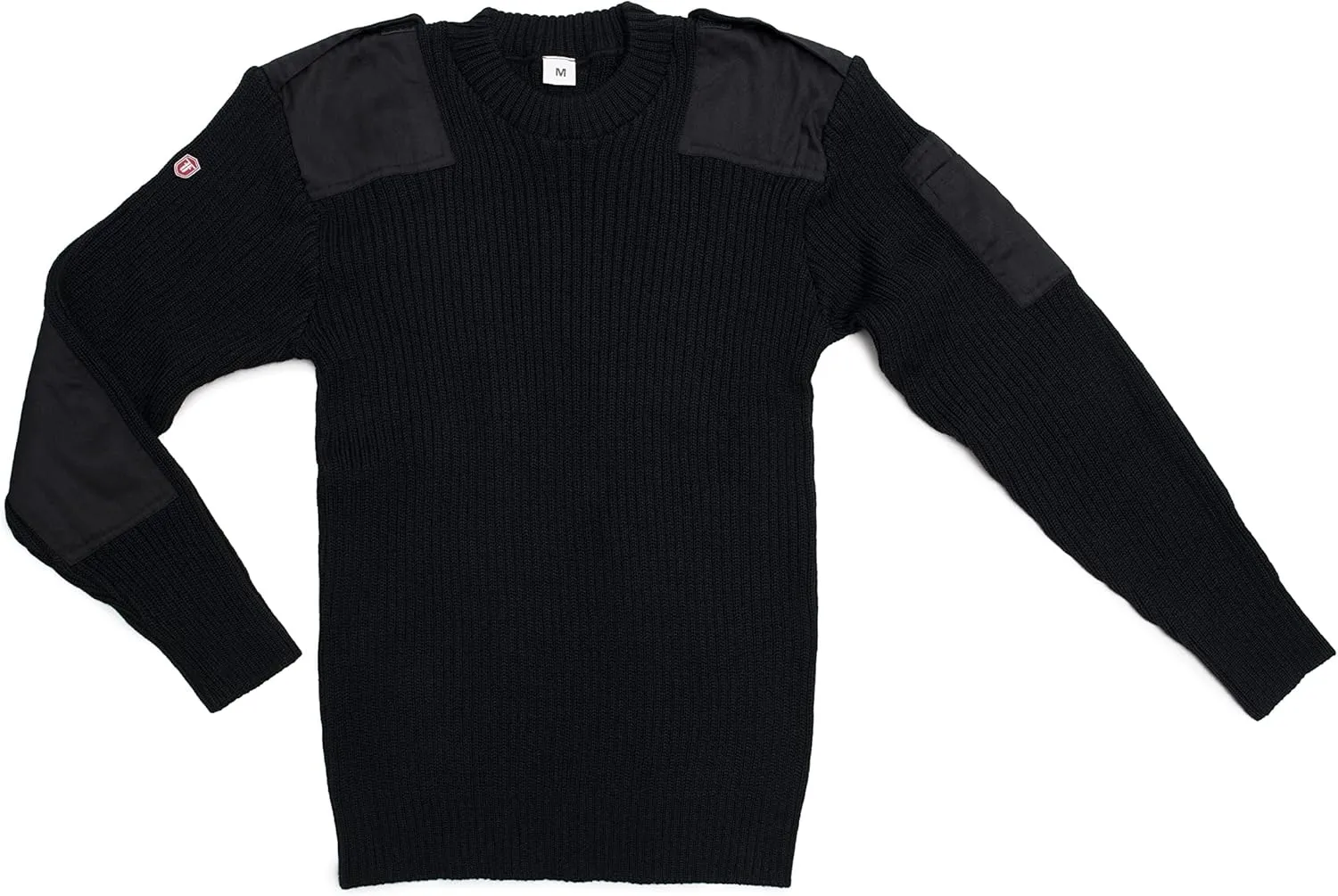 Flanders Fields Natural Wool British Commando Sweater | Military Sweaters for Men | Tactical Sweater with Shoulder Patches