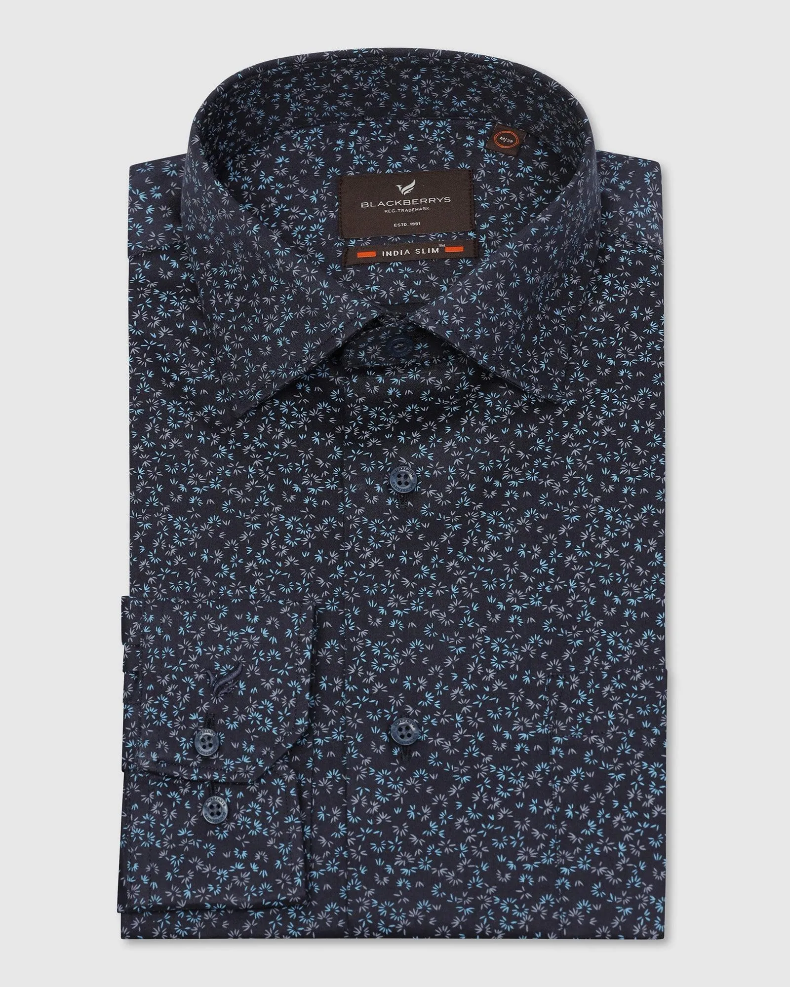Formal Navy Printed Shirt - Govic