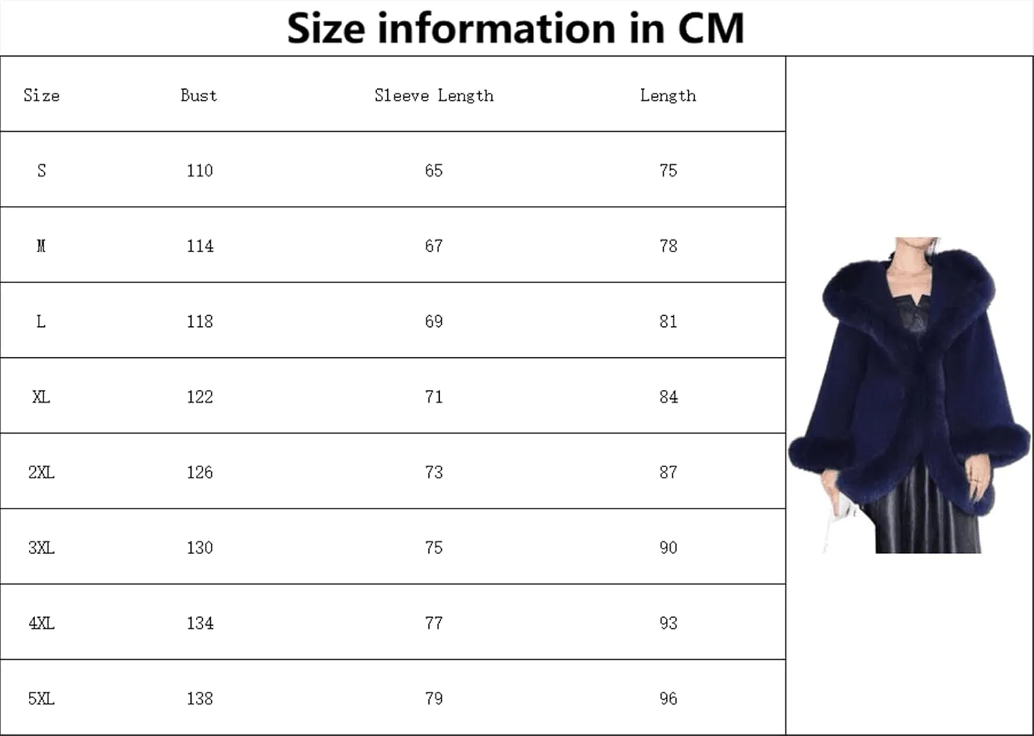 FURINFASHION D-17 Women's Winter Warm Short Wool Blend Fashion Coat With Fluffy Real Fox Fur Trim Luxury Cape Sexy Jackets (4XL, Navy Blue)