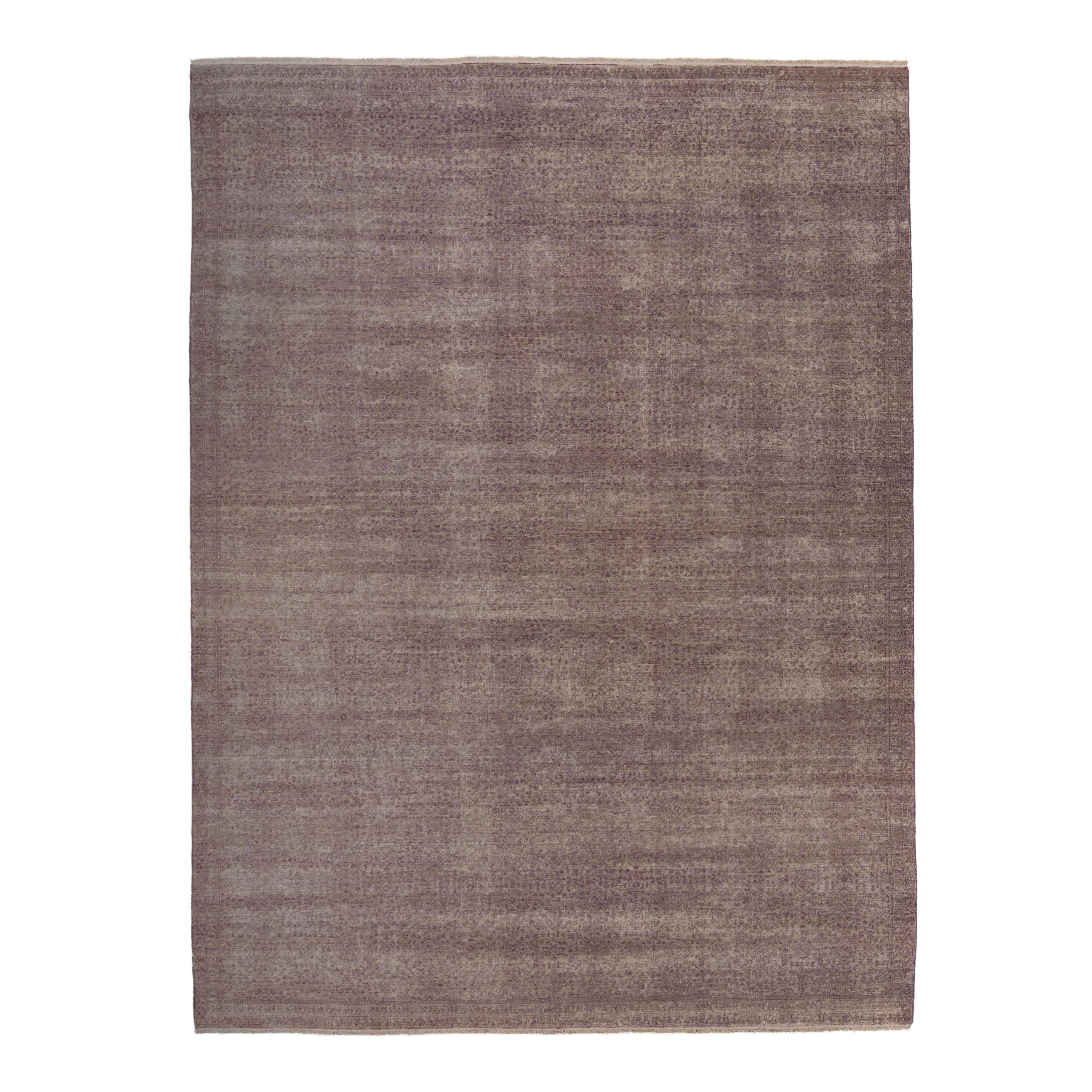 Grey-Lavender Aurora Modern Wool & Silk Rug - 8'11" x 11'11"