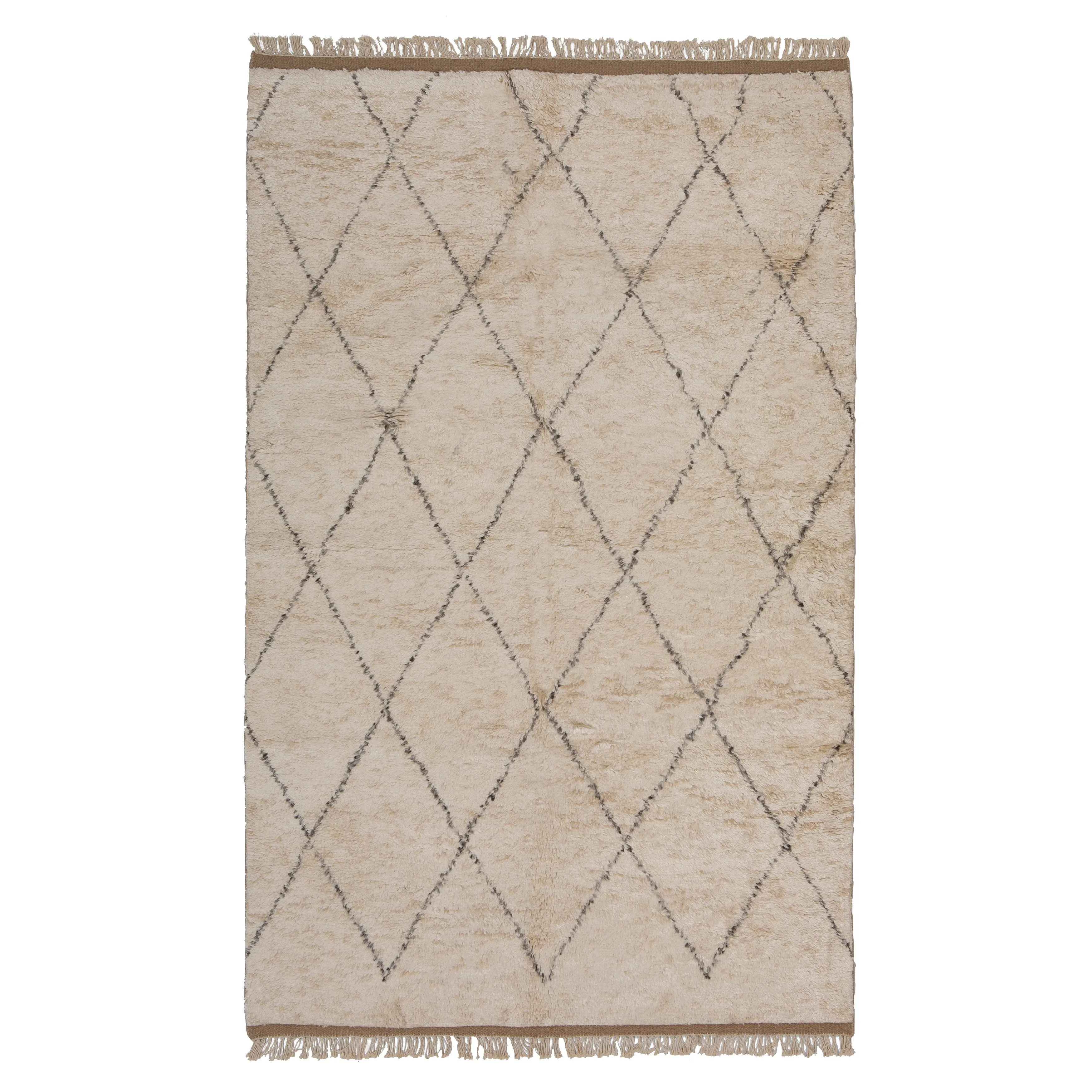 Grey Modern Wool Blend Rug - 5'1" x 8'1"