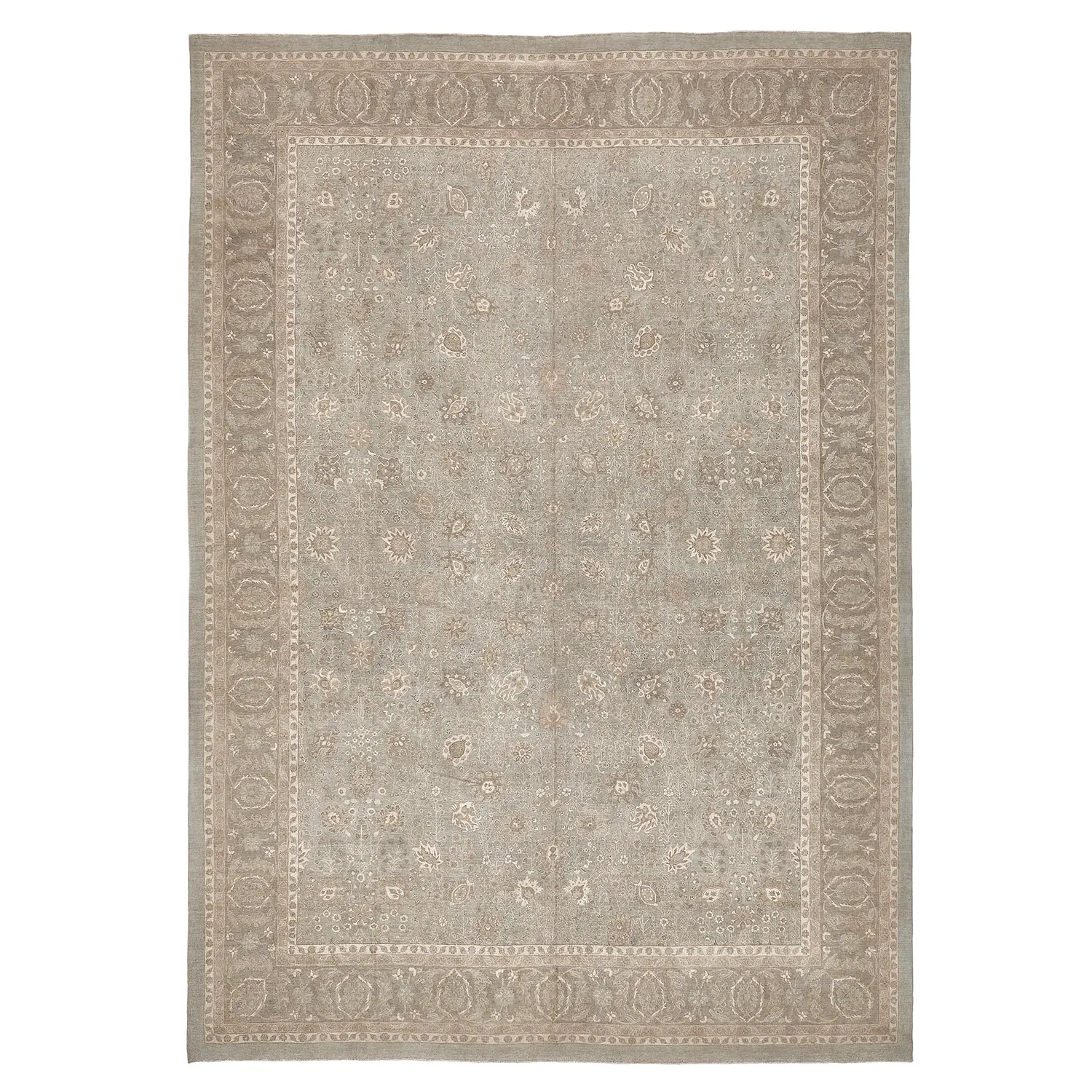 Grey Traditional Wool Rug - 13'8" x 19'3"