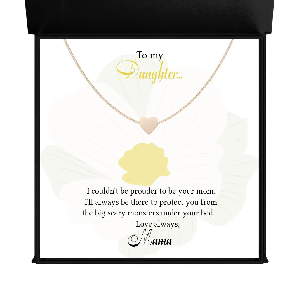 Heart Necklace for Kids from Mom to Daughter Gift Heart Necklace