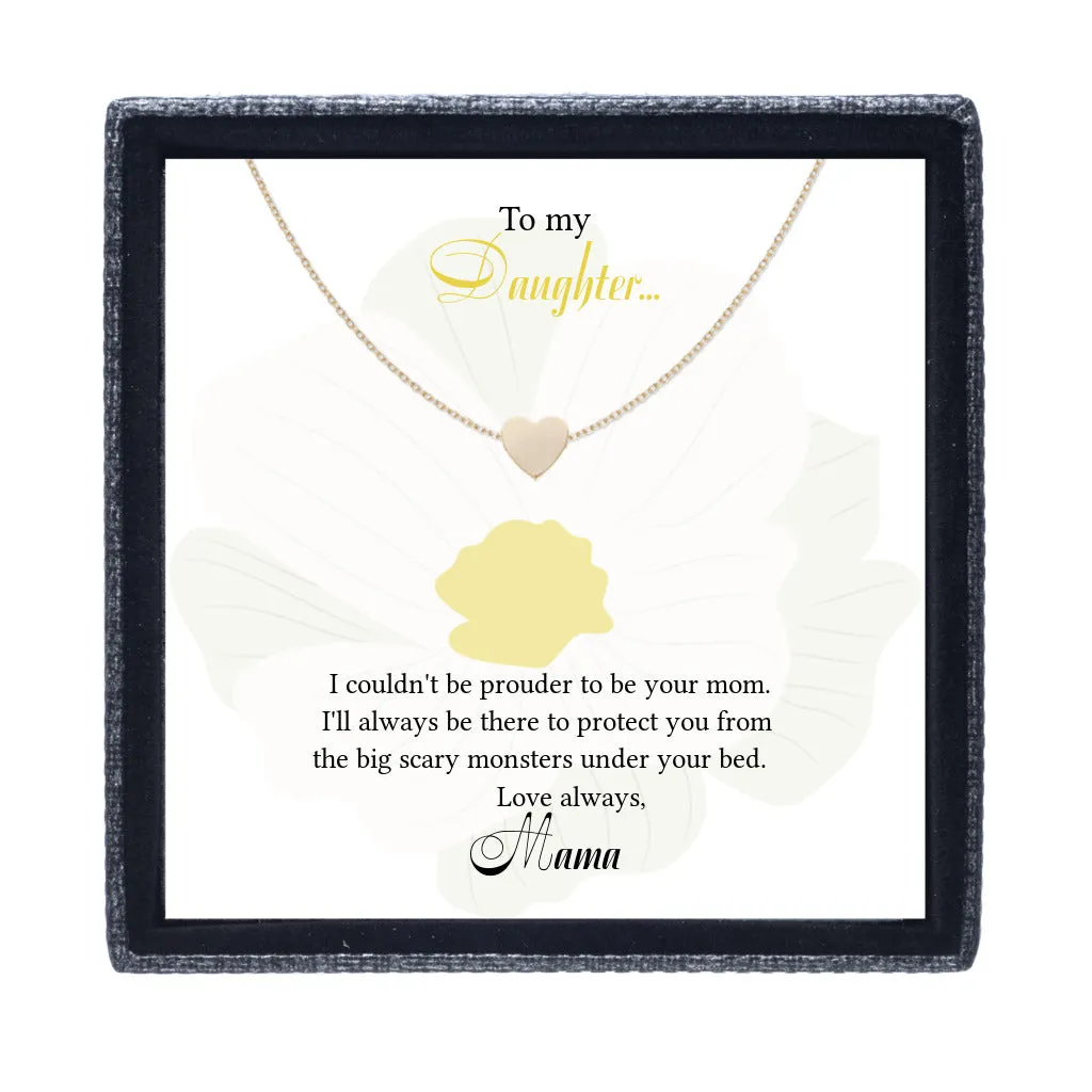 Heart Necklace for Kids from Mom to Daughter Gift Heart Necklace
