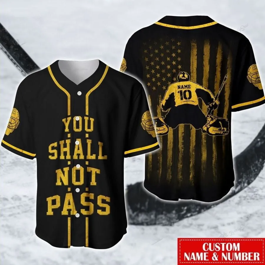 Hockey Eat Sleep Flag Personalized Baseball Jersey, American Flag Hockey Shirt