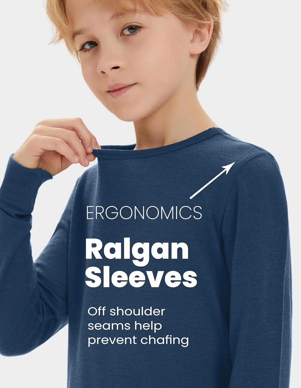 Iguana Unisex Kids 100% Merino Wool Base Layer Set Thermal Underwear Sets for Girls and Boys