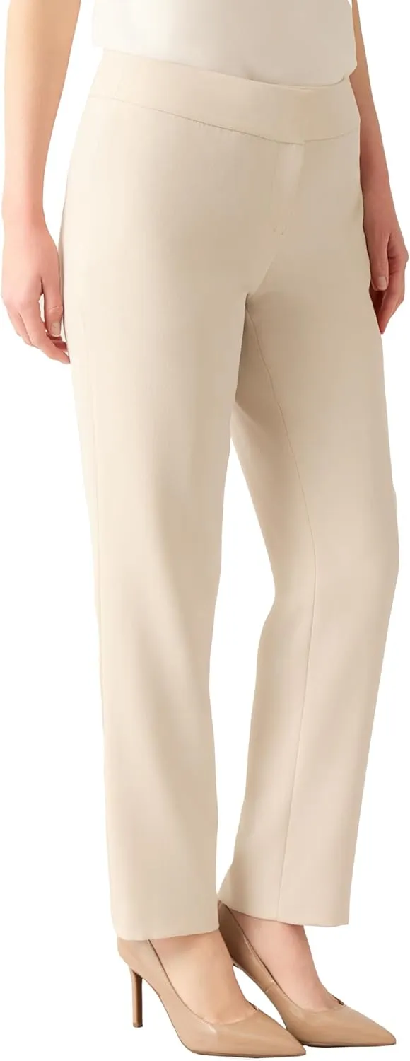 Kasper Women's Stretch Crepe Flat Front Slim Pant
